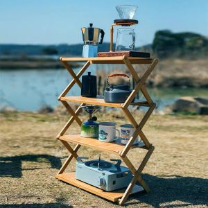 Outdoor Storage Rack Camping Storage Rack Foldable Camp Multi-Layer Bracket Table Small Shelf Picnic Fabulous Appliance Equipment