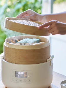 Automatic Multifunctional Electric Steamer Bamboo Cage Home Use Three Layers Steamed Buns Breakfast Machine Integrated Design