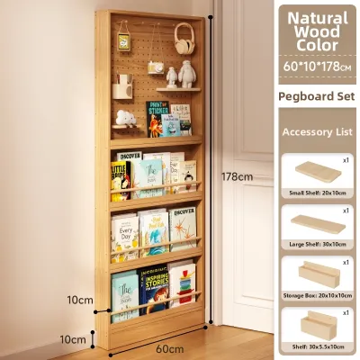 AISHANGZHUOKU | Narrow Space Saving Wooden Bookshelf Ultra-thin