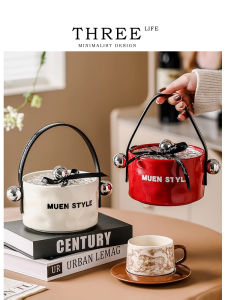 Tlife Handheld Fruit Basket Luxury Snack Candy Box Ceramic Nordic Style Tea Table Decorative Item Versatile Use in Home