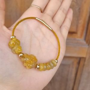 Vòng cáp ngũ điếu hồ ly tỳ hưu TA Tóc Vàng loại đẹp - Phong Thủy TUDO