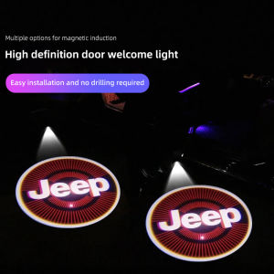 Jeep | 2Pcs Car Door Welcome Courtesy Decorative Light For Jeep Renegade Compass Grand Cherokee Wrangler jk Gladiator Patriot Liberty