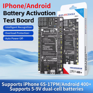 JTX B9 Battery Activation Board for iPhone 6S-17PM/Android 400+ Supports 5-9V Dual-cell Batteries Charging Both Type-C&USB Inter