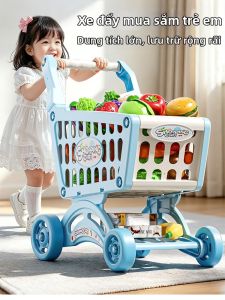 XIDIQI | Xe Đẩy Siêu Thị Giả Vờ và Đồ Chơi Cắt Trái Cây