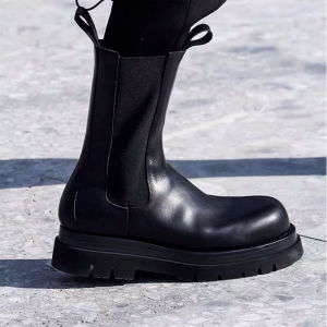 รองเท้าบู๊ท Martin Chelsea ทรงเข้ารูปสำหรับผู้หญิง ทรงหนา ทรงกลาง ยางพารา ทรงหัวมน ทรงหัวมน ฤดูใบไม้ผลิและฤดูใบไม้ร่วง