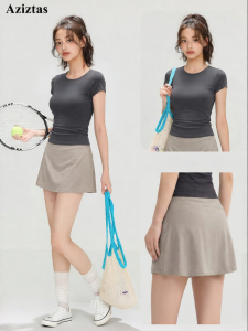aziztas | Anti-See-Through Slimming High Waist Skirt for Tennis Running Training Quick Dry