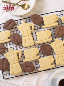 Mold Baking Tools Japanese Cartoon Cookie Coffee Bean Coffee Machine Coffee Cup Butter 3D Press Baking Tools Kitchen Cooking
