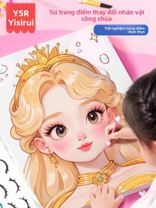 MONLEYTA | Bộ đồ trang điểm cho bé gái Quà tặng sinh nhật Thủ công mới Bộ đồ trang điểm công chúa Túi đựng mỹ phẩm cho bé gái 6 tuổi 5 tuổi