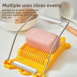 Ham Slicer Strip Cutter Egg Slicer Fruit Stainless Steel Divider Multi Functional Household Kitchen Tool Easy To Clean Sharp