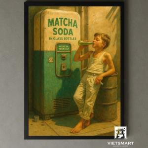 Tranh Nghệ thuật "Matcha Soda" VIETSMART ART - Acrylic 45 x 60cm