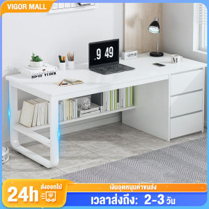 VG โต๊ะทำงานใหญ่ โต๊ะทํางาน 140/120cm  โต๊ะทํางานมีลิ้นชัก พื้นที่จัดเก็บขนาดใหญ่ โต๊ะคอม โต๊ะเขียนหนังสือ โต๊ะคอมพิวเต