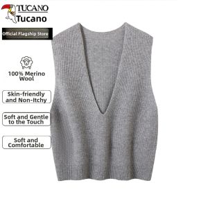 TUCANO | Pure Wool Elegant V-Neck Vest Womens 26