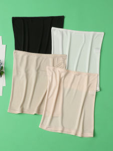 Silk Base Skirt Short dress Mulberry Silk Mid-Waist Simple Solid Three Points Slip Dress Anti-exposure Nightdress Women Summer