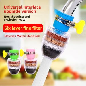 6-Layer Faucet Shower Filter - 360° Rotatable Universal Fit 15-32mm Anti-Splash for Kitchen/Bathroom