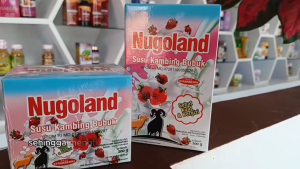 Nugoland Susu Kambing Ettawa Bubuk rasa Strawberry 200 gr Kemasan Box