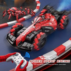 Formula Racing Car Toy Spider-Man RC High Speed Drift Sport Car Spray Lighting Effect Remote Control Car Rechargeable Car Kids Toy