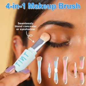 Beauty Makeup Brush 4-in-1 Portable Telescopic Multi-function Diagonal Makeup Brush Professional Makeup Tools