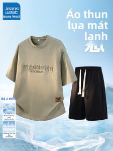 Jeanswest | Bộ Quần Áo Nam Thời Trang Mùa Hè Chống Mài Mòn: Áo Thun + Quần Short