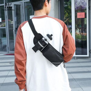 LouisWill กระเป๋ากระเป๋าคาดเอวข้างนอกสำหรับผู้ชายและผู้หญิงกระเป๋าใส่กระติกน้ำวิ่งพร้อมที่ใส่กระบอกน้ำแบบพกพา Tas Gym สำหรับวิ่งเดินป่าขี่จักรยาน (เฉพาะกระเป๋าเท่านั้นไม่มีกาต้มน้ำ)