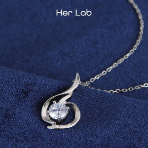 Her Lab Jewelry | s925 sterling silver womens diamond necklace 80 points moissanite classic swan pendant soft and simple diamond pendant necklace genuine high-end birthday gift