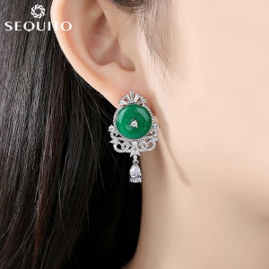 หยดน้ำ SEQUITO ใสดูหรูหรา CZ กับโคมระย้าพลอยสีเขียว เพื่อเจ้าสาวของขวัญ SE252