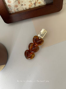 Original Design High-End Amber Heart Hair Clip Womens Forehead Clip Back of Head Hair Accessories Side Edge Top Clamp