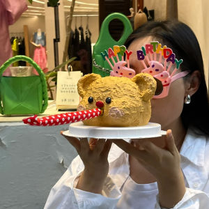 Birthday Cake Decoration Dragon Whistle 3D Dessert Stand Baking Accessories Popular Internet Red Blow Horn Cake Topper