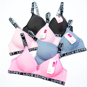 WAWA - BRA BH WANITA BUSA SEDANG TANPA KAWAT SPORT BRA MOTIF POLKA BRA PREMIUM 993