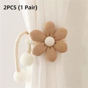 2 PCS Pearl Flower Buckle Curtain Buckle Clip Fashion Clasp Flower Shape Window Curtain Buckles Curtain Tieback Home Decoration
