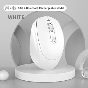 NexusClick Dual Mode Bluetooth 2.4G Wireless Mouse Rechargeable Silent Ergonomic Gaming Mice 3 DPI for Computer Office Gaming