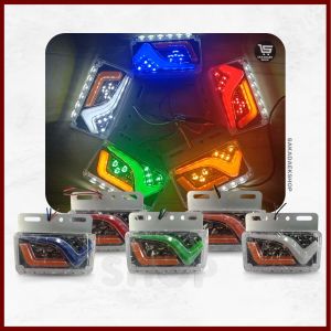 Model Terbaru Lampu LED Bak Truk Fuso & Bis Model V Super Terang Bak 24V Universal Car