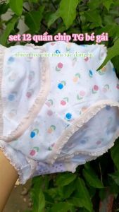 Set 12 quần chip/ quần lót bé gái họa tiết đáng yêu chất cotton mềm (size 110-160 từ 10-30kg kèm bảng số đo lưng quần)