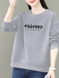 ทันสมัย คอกลมแขนยาวหลวม เสื้อสเว็ตเชิ้ต ผู้หญิง สไตล์เกาหลี ฤดูใบไม้ผลิ ฤดูใบไม้ร่วง พรางหุ่น หลากหลาย สตรีทแวร์ ท็อป