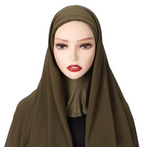 Khăn Hijab Voan Muslimah Phủ Kín Đầu Khăn Choàng Tức Thì Mũ Hồi Giáo Phụ Kiện Đội Đầu Mũ Trùm Đầu Polyester Thường Ngày Dành Cho Nữ