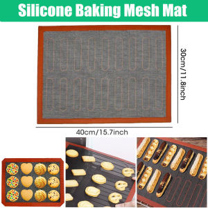 Silicone Hollowing out Baking Mat Sheet Nonstick Oven Mesh Pad Breathable Glass Fiber Heat-Resistant Cooking Bakeware Baking Mat