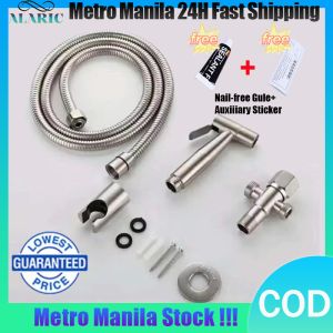 【Fast Shipping】ph Heavy Duty SUS304 Bidet Spray Set With Valve Stainless Steel 4In1 Bathroom Toilet Sprayer Washer