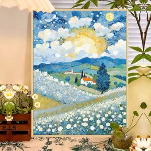 Healing Van Gogh Landscape Diamond Painting Full Drill New 2024 High-End Living Room Stress Relief Handmade Diy Dot Brick