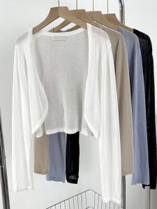 HUOLISI | Summer Womens Cover-Up Ice Silk Sun Protection Thin White Cardigan