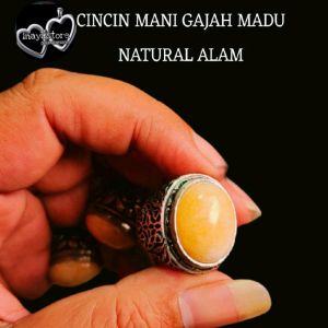 cincin Mani gajah madu natural / cincin batu akik Mani gajah termurah