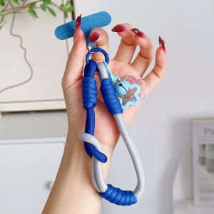Universal Braided Mobile Phone Lanyard Strap Cute Star Hanging Chain Ring Cord With Patch Wrist Strap Phone Detachable