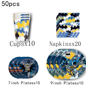 Batman Birthday Party Decorations Paper Plate Cup Tableware Cake Topper Party Supplies Party Favors Gifts Rewards Prizes