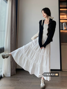 White High Waist Midi Skirt Womens Korean Style Half-length Cake Skirt A-line Summer Autumn New Arrival Casual Loose Fit