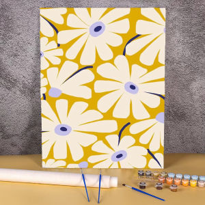Acrylic Paint By Numbers Frameless Coloring Picture for Beginner Number Drawing Canvas Diy Set Gift Flower Plant Painting Decor