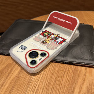Cartoon Popcorn Animal Phone Case Full Cover Portable Anti-Fall Stand for OPPO REINO 13 pro 8 pro 7 SE 11 Reno8 pro Protection
