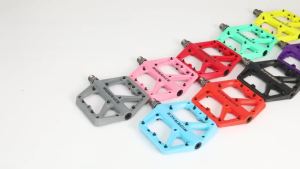 RIDERACE | Bicycle Pedal Anti-Slip Ultralight Nylon DU Bearing For Road Mountain Bike Pedals Multicolor Flat Platform Cycling Accessories