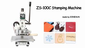 ZONESUN ZS-100C Digital Hot Foil Stamping Machine Leather Embossing Heat Pressing Machine For Wood PVC Paper Custom Logo Stamp