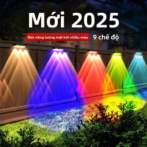 2 Gói Đèn Tường Năng Lượng Mặt Trời Nhiều Màu Sắc 3 Đèn LED Ngoài Trời Chống Nước Hàng Rào Năng Lượng Mặt Trời Đèn Sân Sàn Bài Phong Cách Hiện Đại ABS Đèn Năng Lượng Mặt Trời