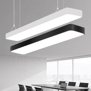 โมเดิร์นมินิมอลสี่เหลี่ยมผืนผ้ายาว LED แขวนโคมไฟเพดานสํานักงานวัสดุเหล็ก PMMA โปร่งแสงสูง < Ne1> พื้นที่แสงสว่าง