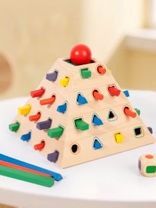 MUMAMA | Geometric Shape Cognition and Stick Pulling Game Educational Montessori Toy