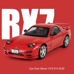 MAKEDA | 1:32 RX7 Sports Car Model Toys Alloy Diecast Miniature Supercas Doors Opened Pull Back Sound Light Simulation Interior Kid Gifts